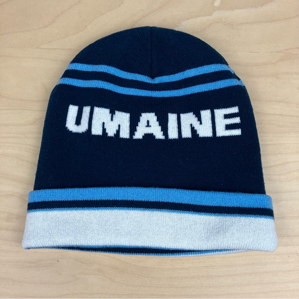 University Of Maine Black Bears UMaine Winter Beanie Hat Blue & White Logo